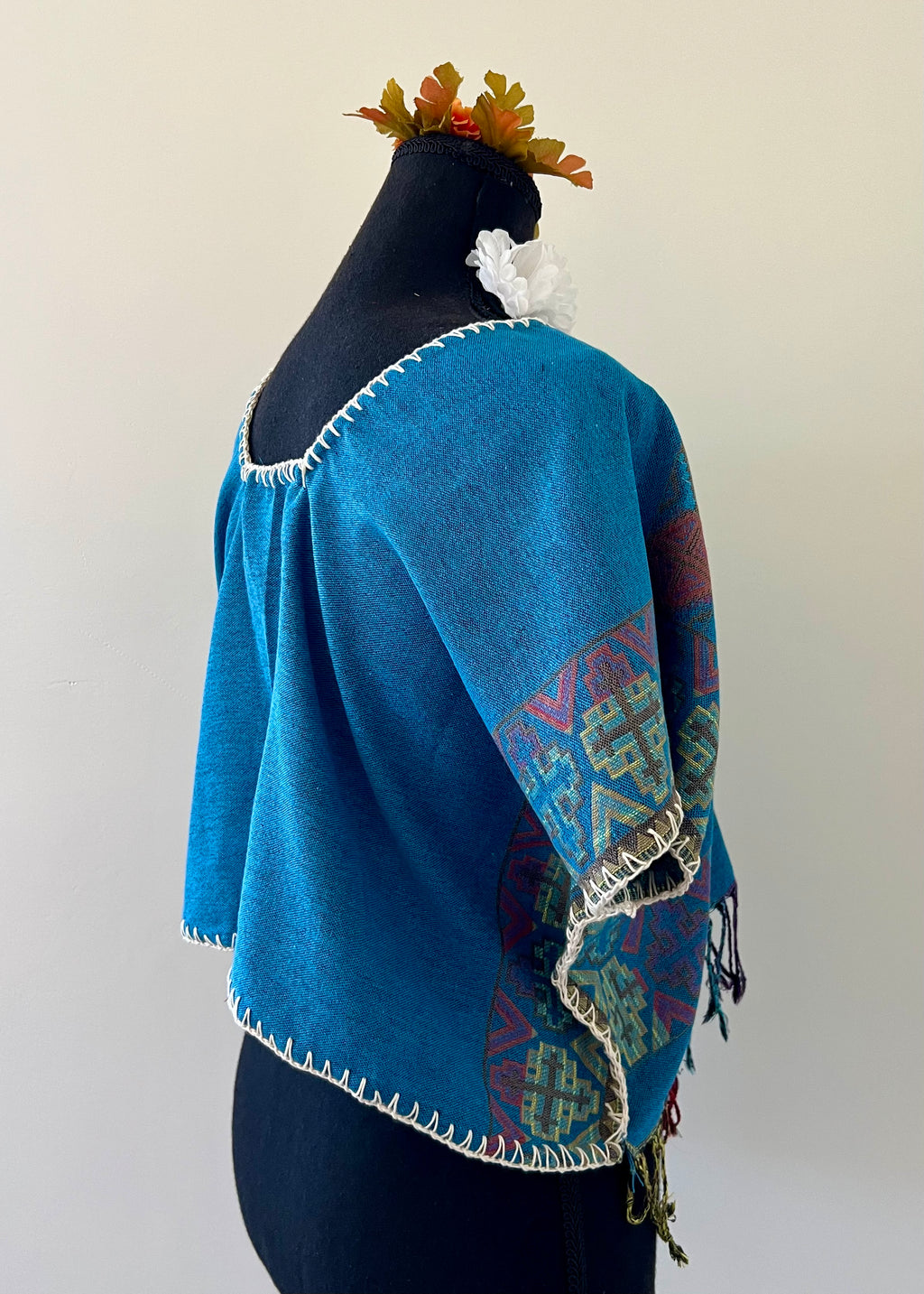 Geometric Cropped Huipil-Style Top