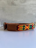 Leather Dog Collar with Embroidered Details