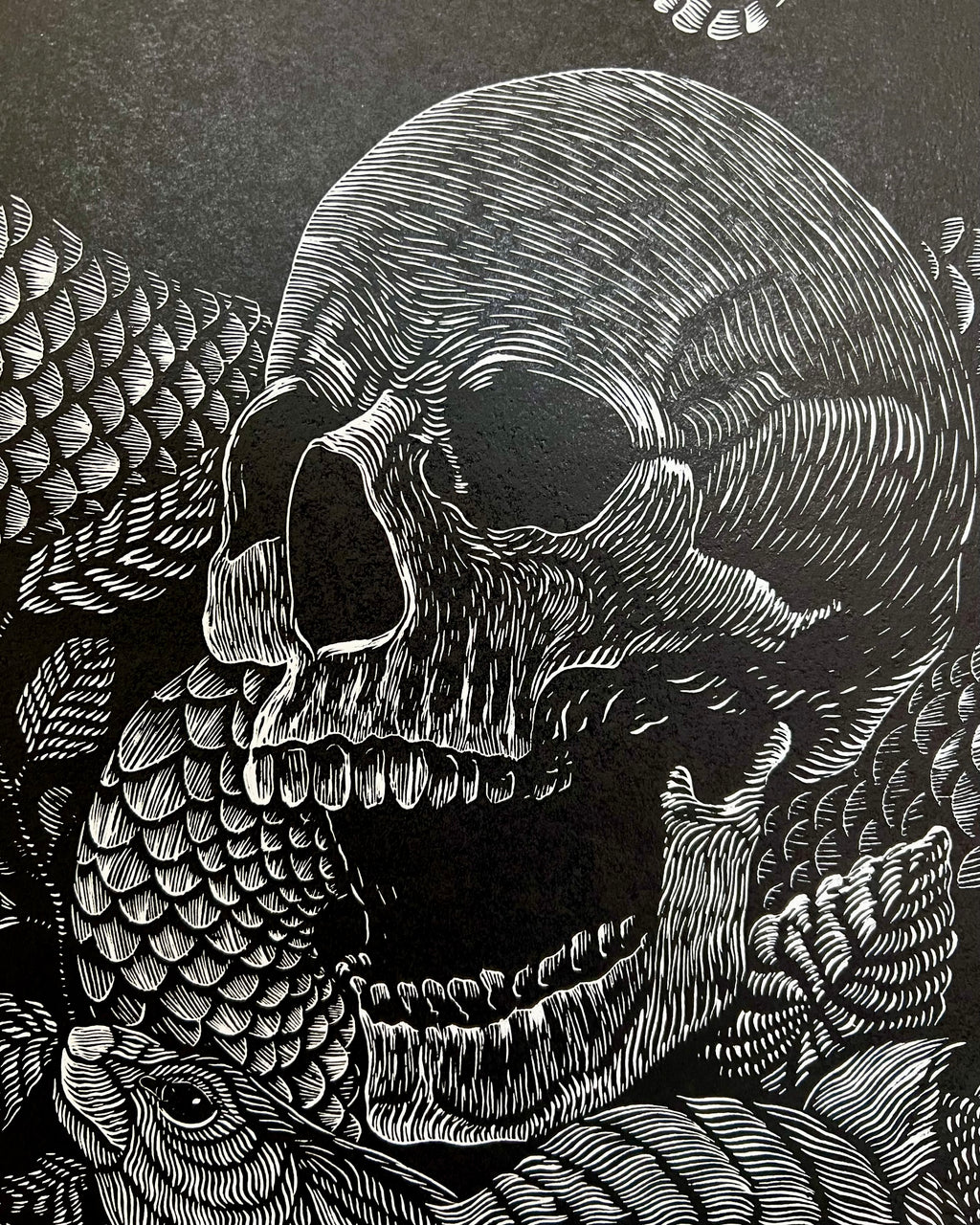 “Polinizacion” by Leon Arrazola- Grabado- Woodcut Printmaking 3/30