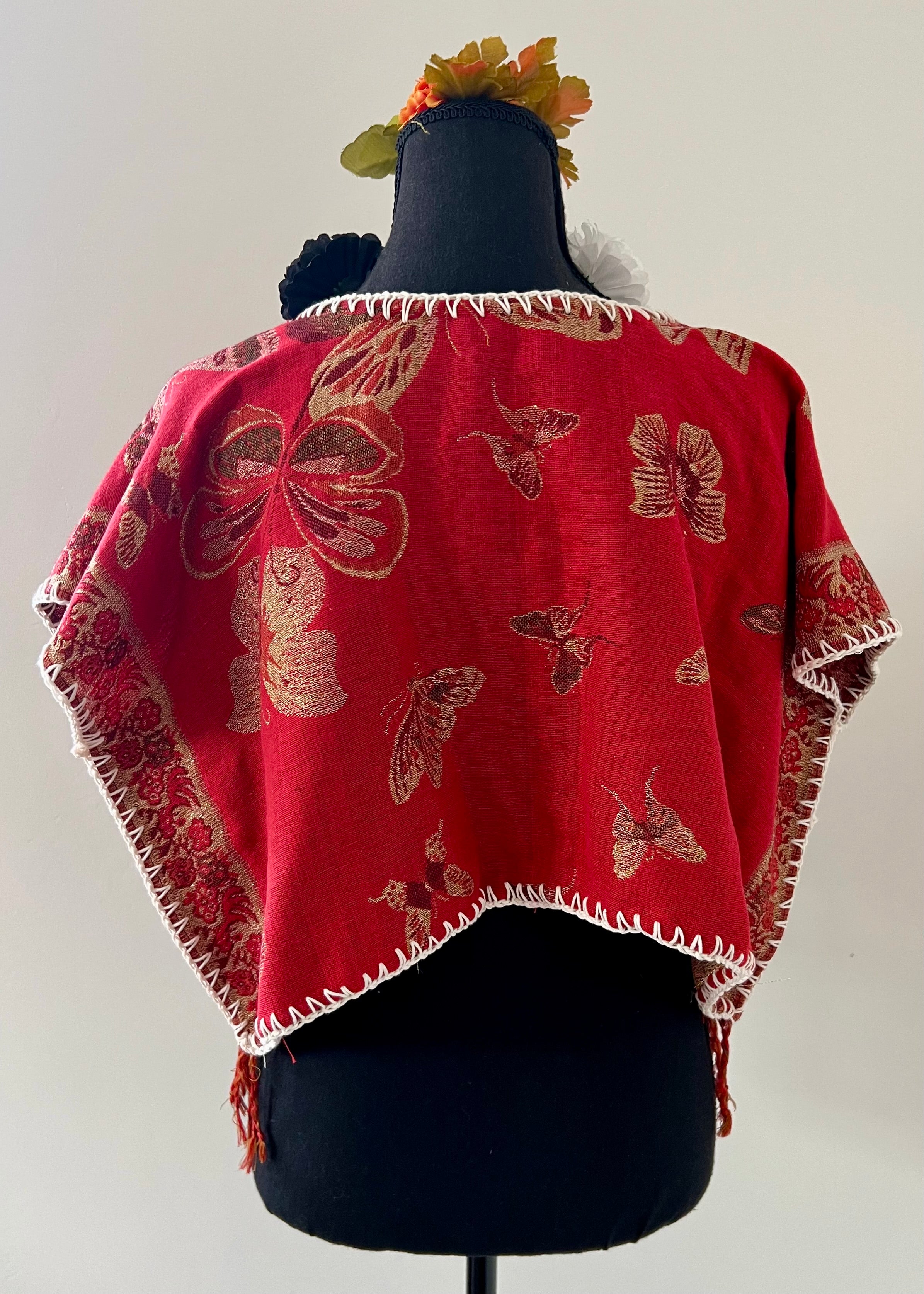 Butterfly Cropped Huipil-style Top