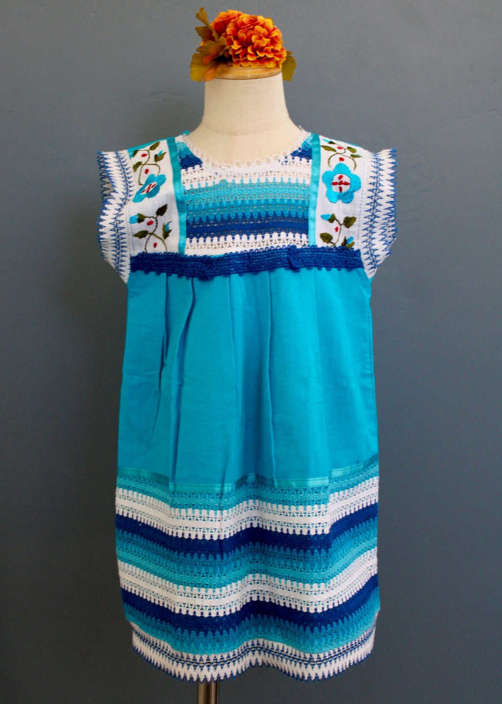Girls Hand-Embroidered Oaxacan Crochet Dress