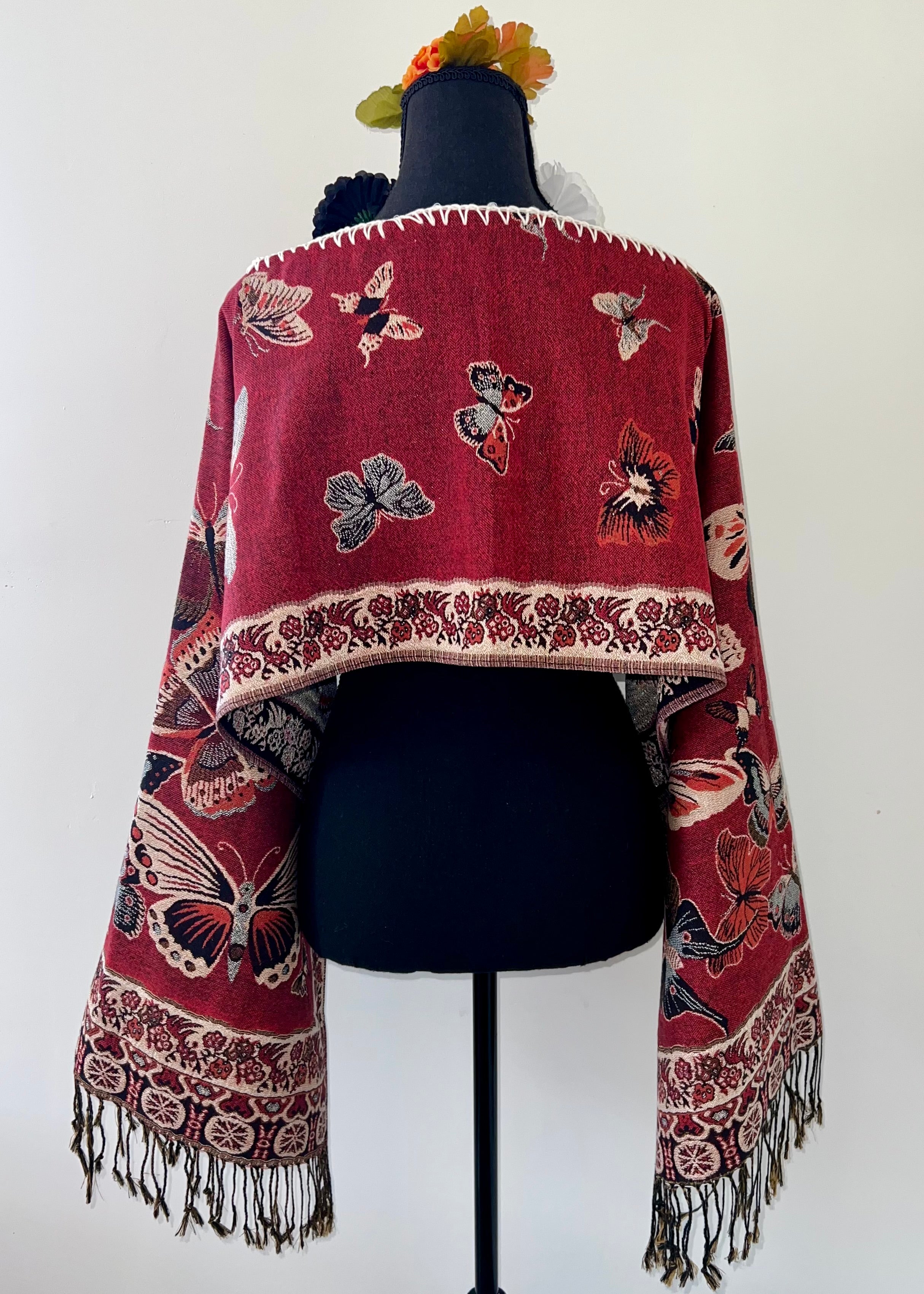 Butterfly Rebozo-Style Woven Shawl / Multi-Way Cover-Up