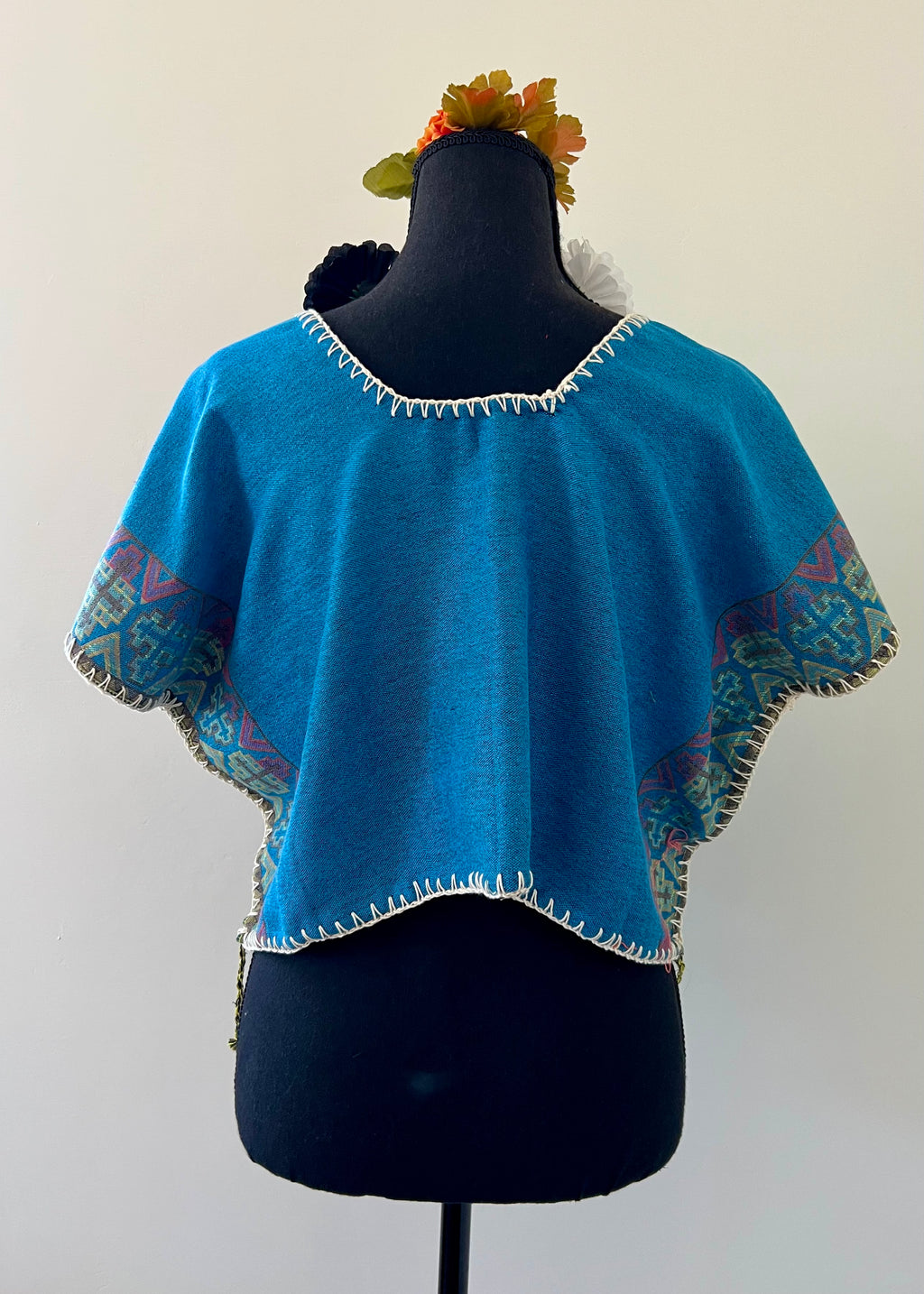 Geometric Cropped Huipil-Style Top