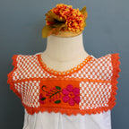 Girls Hand-Embroidered Oaxacan Crochet Dress