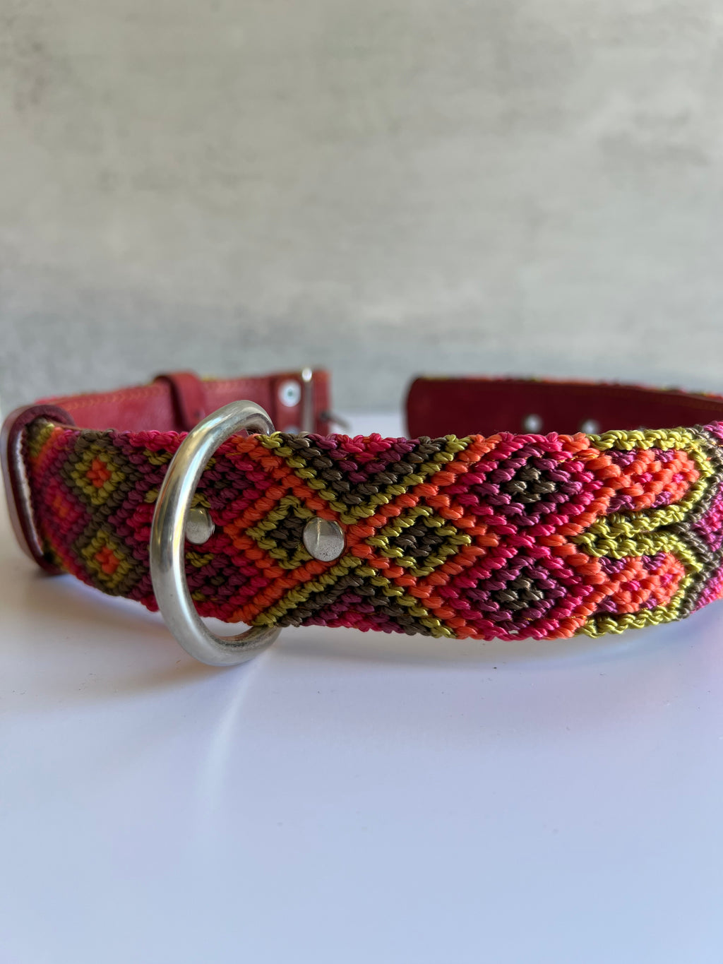 Leather Embroidered Dog Collar